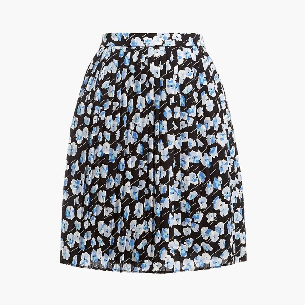 J-Crew Floral Short Pleated Mini Skirt